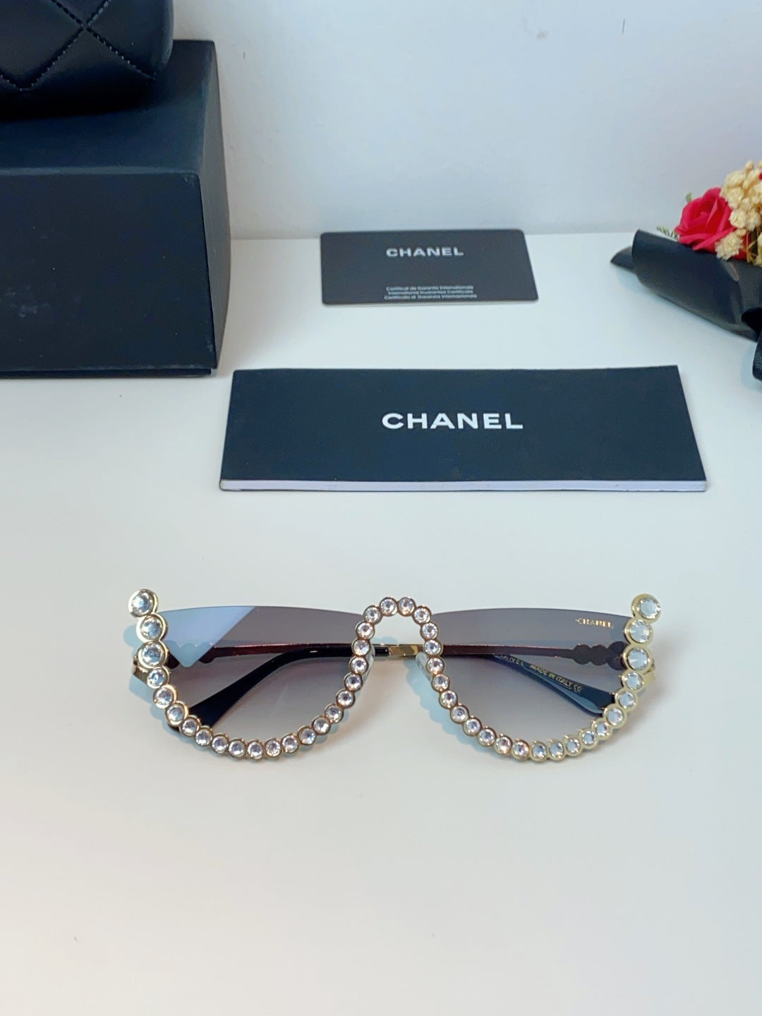 Chanel Metal Browline Gray Lens Sunglasses for Women - detail image 9