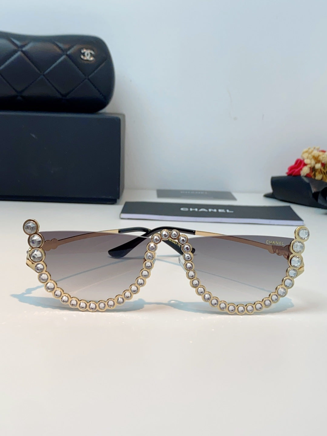 Chanel Metal Browline Gray Lens Sunglasses for Women - detail image 2