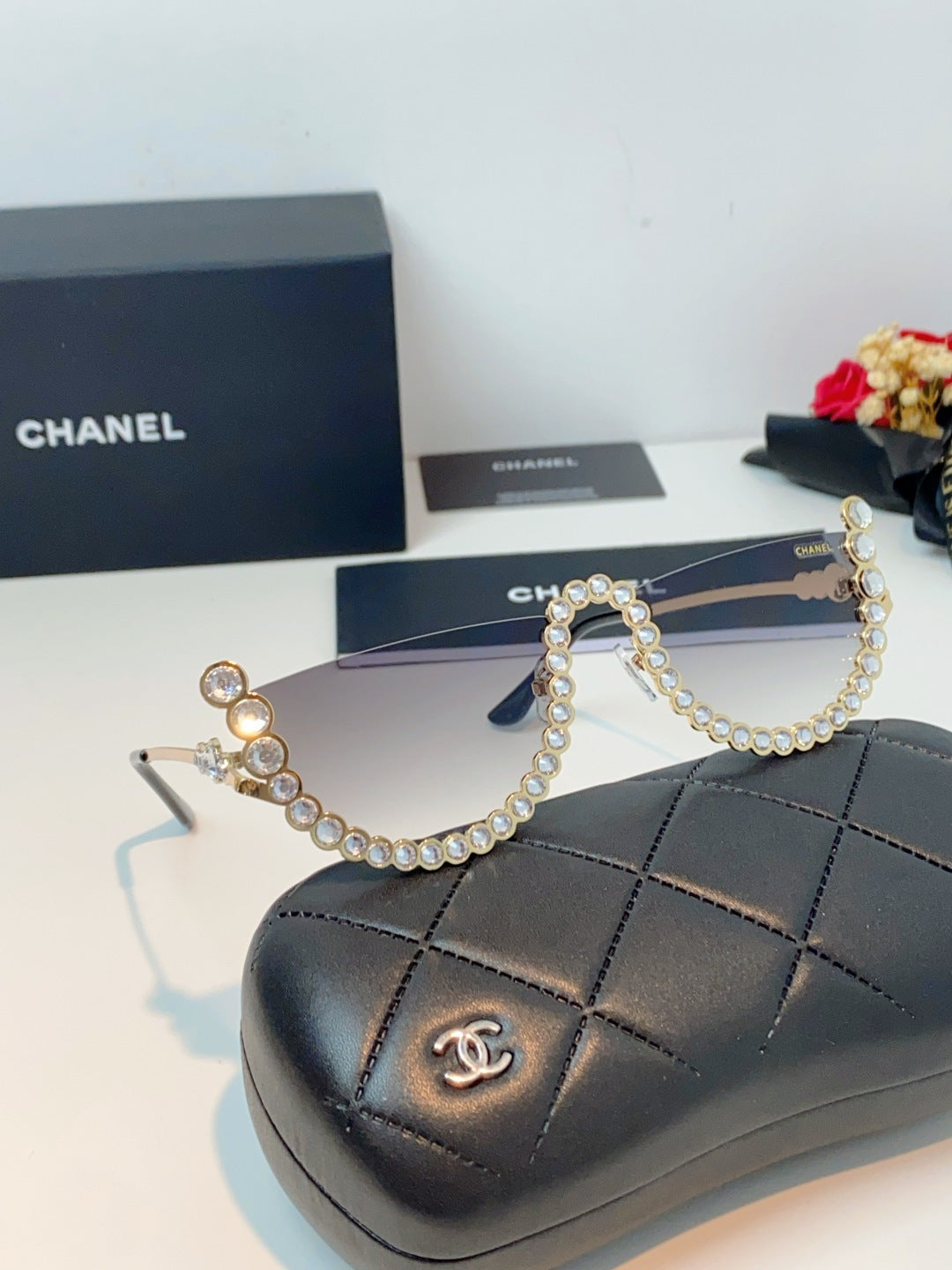 Chanel Metal Browline Gray Lens Sunglasses for Women - detail image 10