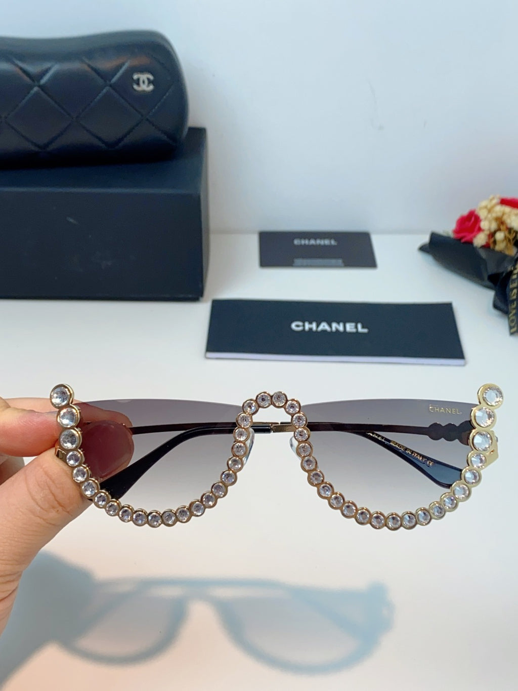 Chanel Metal Browline Gray Lens Sunglasses for Women - detail image 4