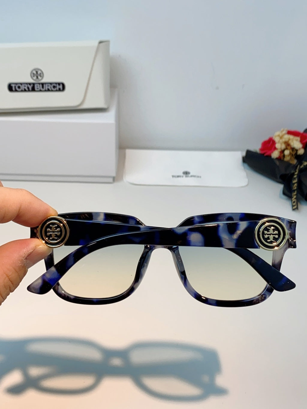 Burberry Oversized Blue Lens Sunglasses for Women - 432480 - detail image 5
