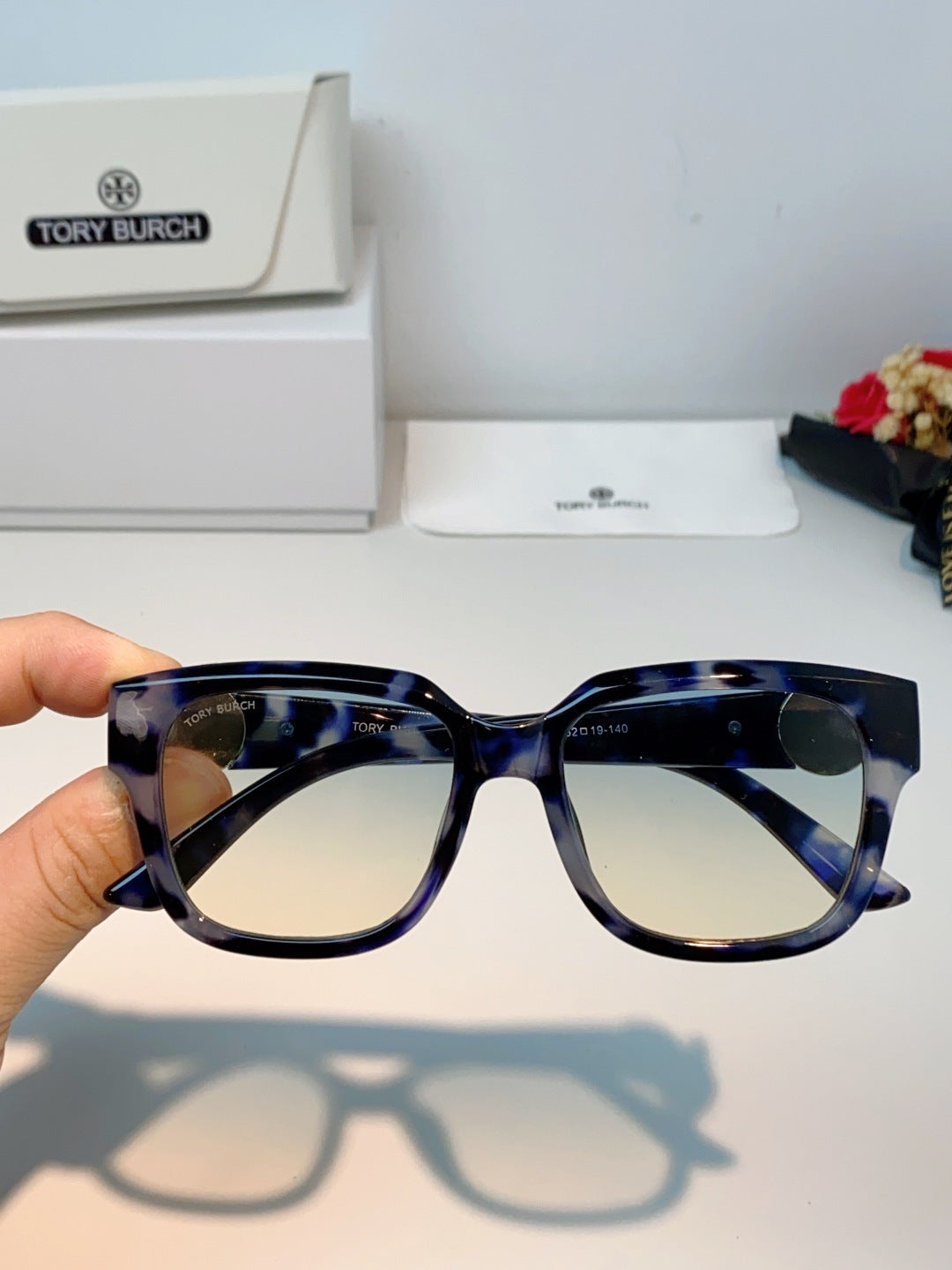 Burberry Oversized Blue Lens Sunglasses for Women - 432480 - detail image 4