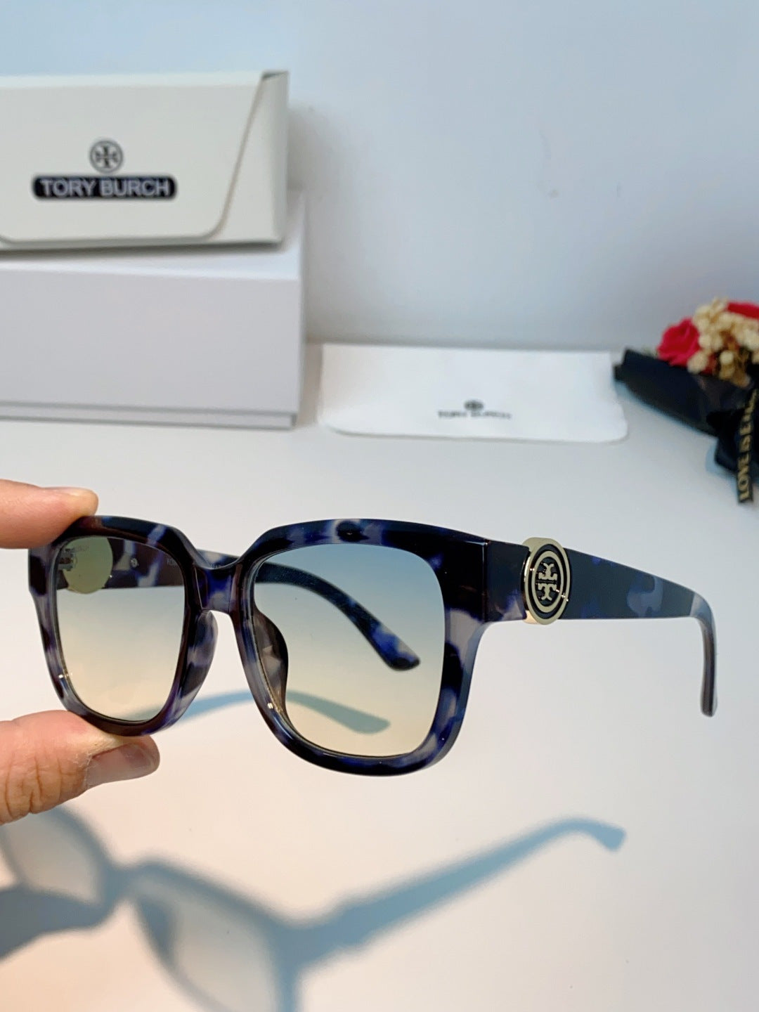 Burberry Oversized Blue Lens Sunglasses for Women - 432480 - detail image 6
