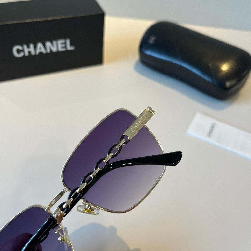 Chanel Oversized Purple Lens Sunglasses for Men & Women - detail image 6