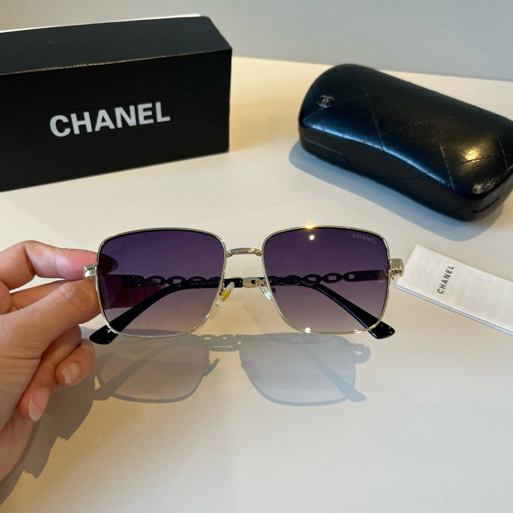 Chanel Oversized Purple Lens Sunglasses for Men & Women - detail image 8
