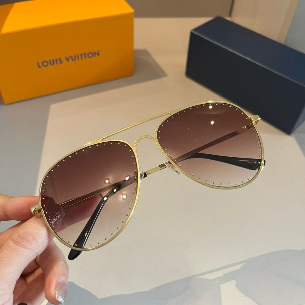 Louis Vuitton Metal Aviator Gold Lens Sunglasses for Men & Women - 493183 - detail image 6