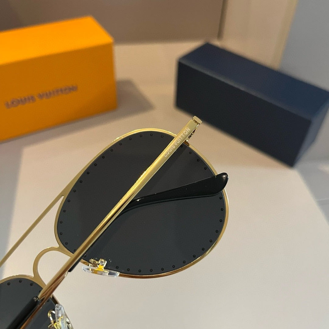 Louis Vuitton Metal Aviator Gold Lens Sunglasses for Men & Women - detail image 8