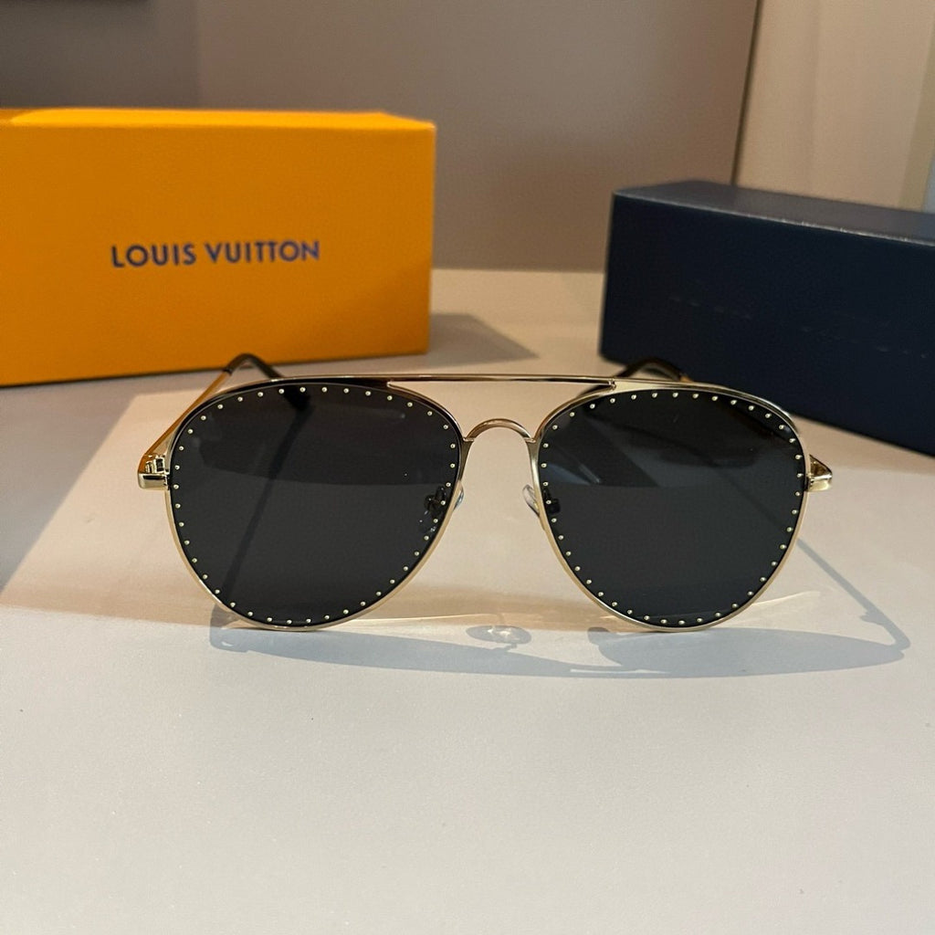 Louis Vuitton Metal Aviator Gold Lens Sunglasses for Men & Women - detail image 2