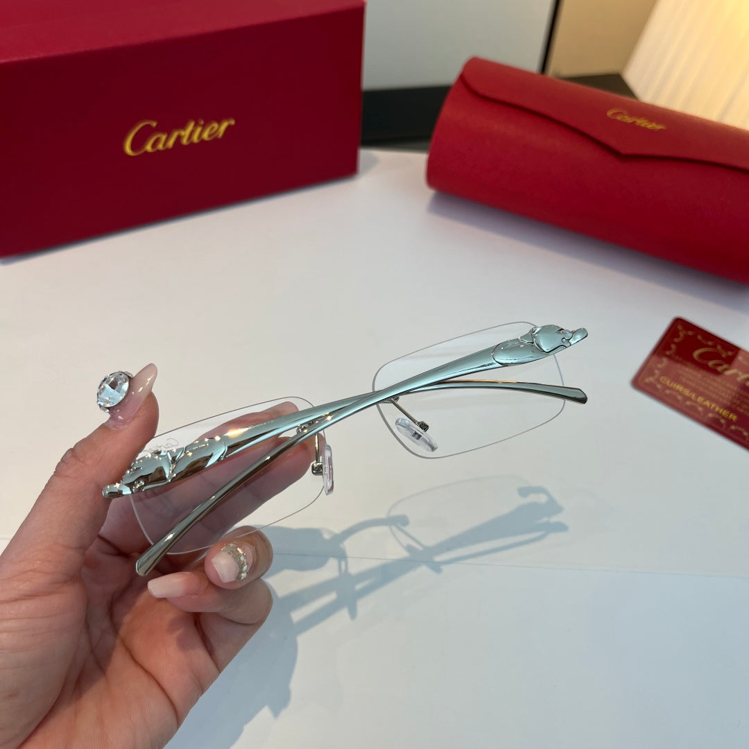 Cartier Lightweight Metal Rimless Blue Lens Sunglasses for Men & Wome - 432266 - detail image 11