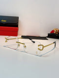 Cartier Lightweight Rimless Brown Lens Sunglasses for Men & Women - 449488