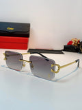 Cartier Lightweight Rimless Gray Lens Sunglasses for Men & Women - 449490