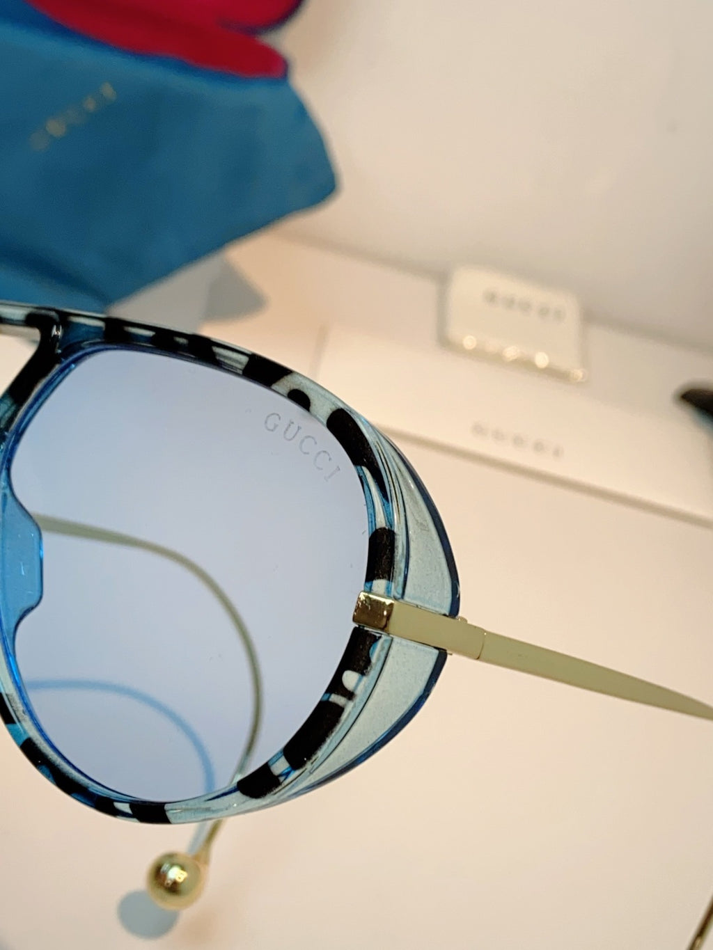 Gucci Aviator Blue Lens Sunglasses for Men & Women - 448805 - detail image 7