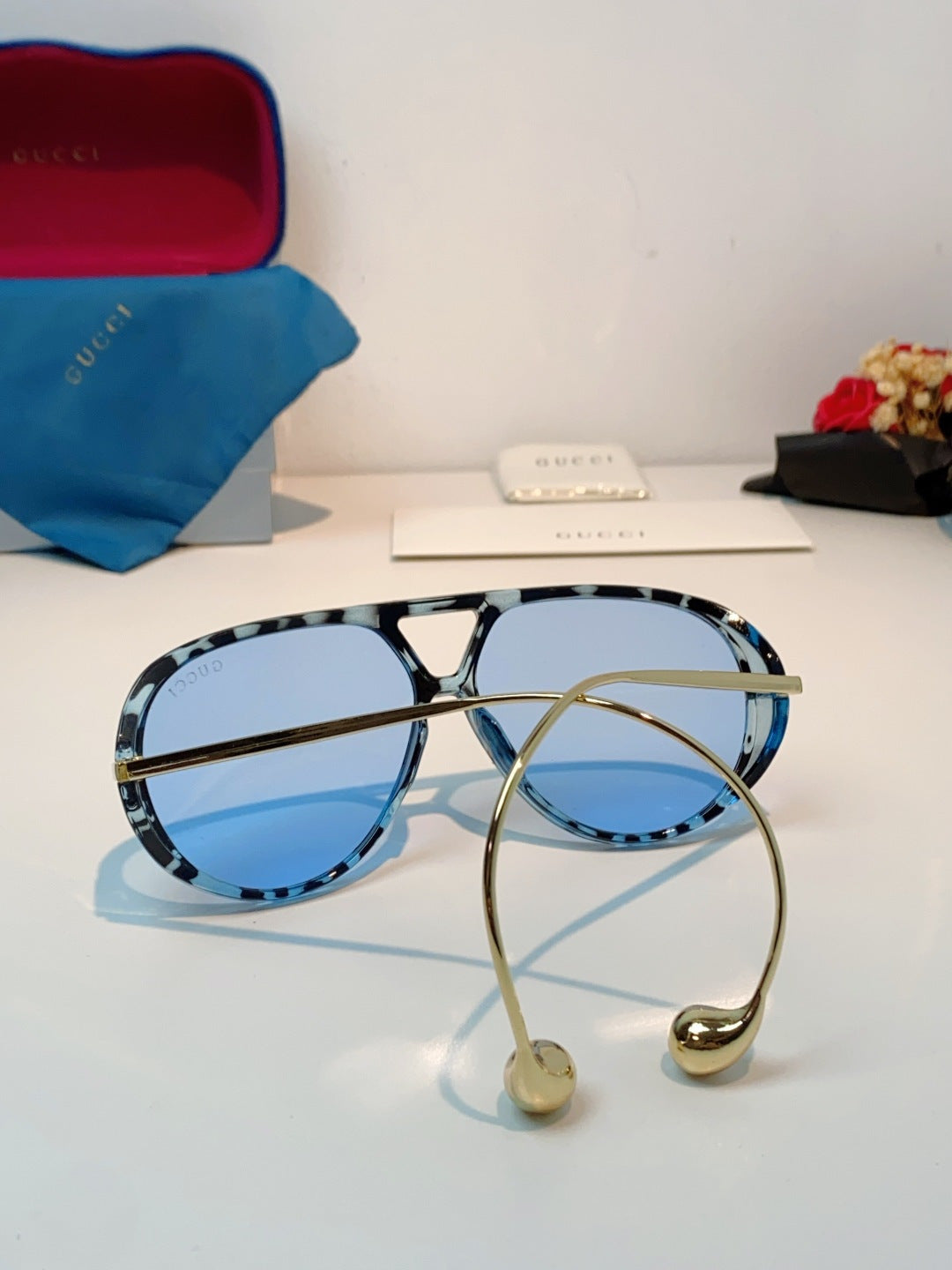 Gucci Aviator Blue Lens Sunglasses for Men & Women - 448805 - detail image 3