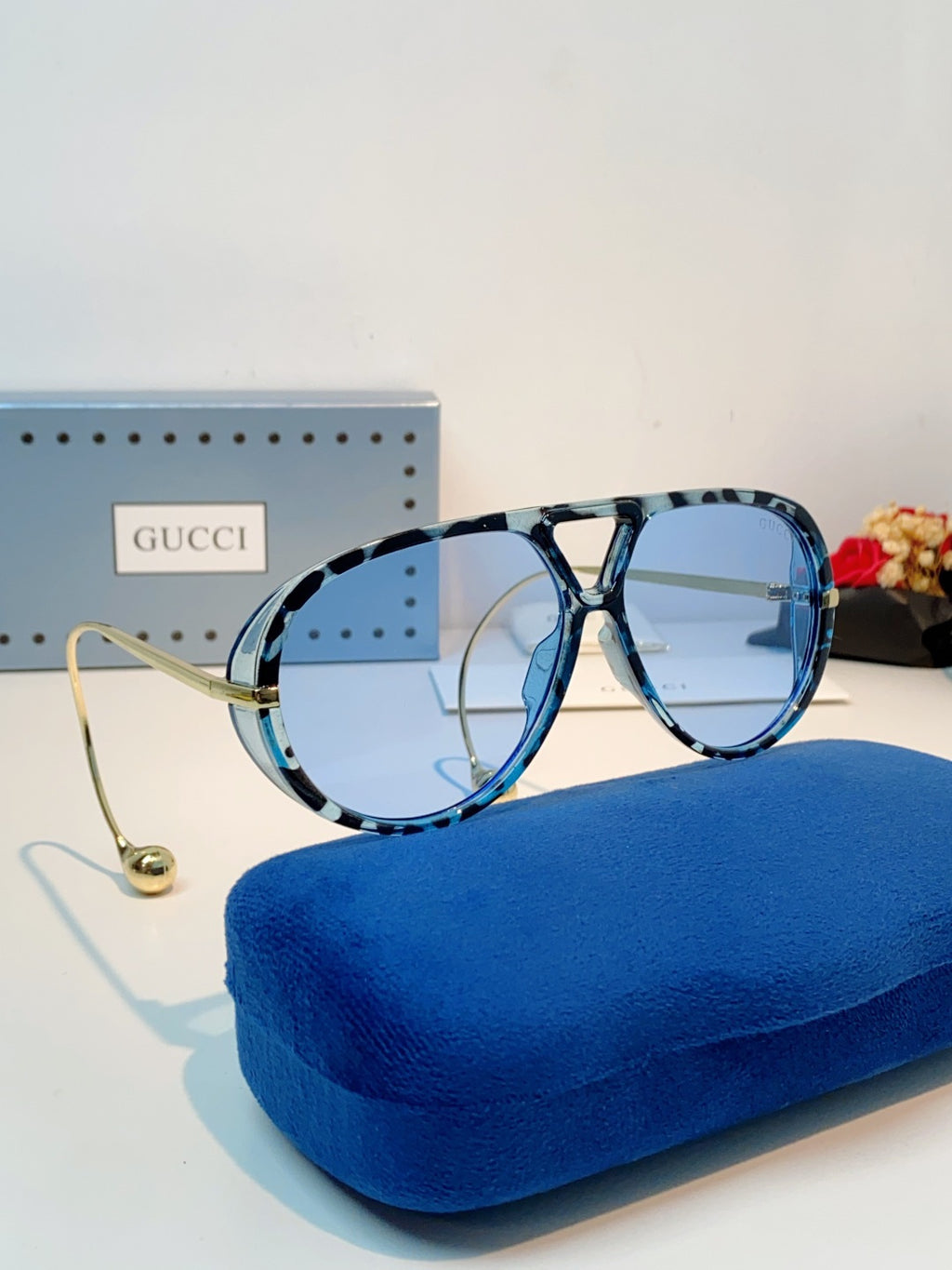 Gucci Aviator Blue Lens Sunglasses for Men & Women - 448805 - detail image 10