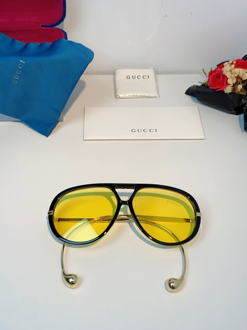 Gucci Aviator Orange Lens Sunglasses for Men & Women - detail image 9