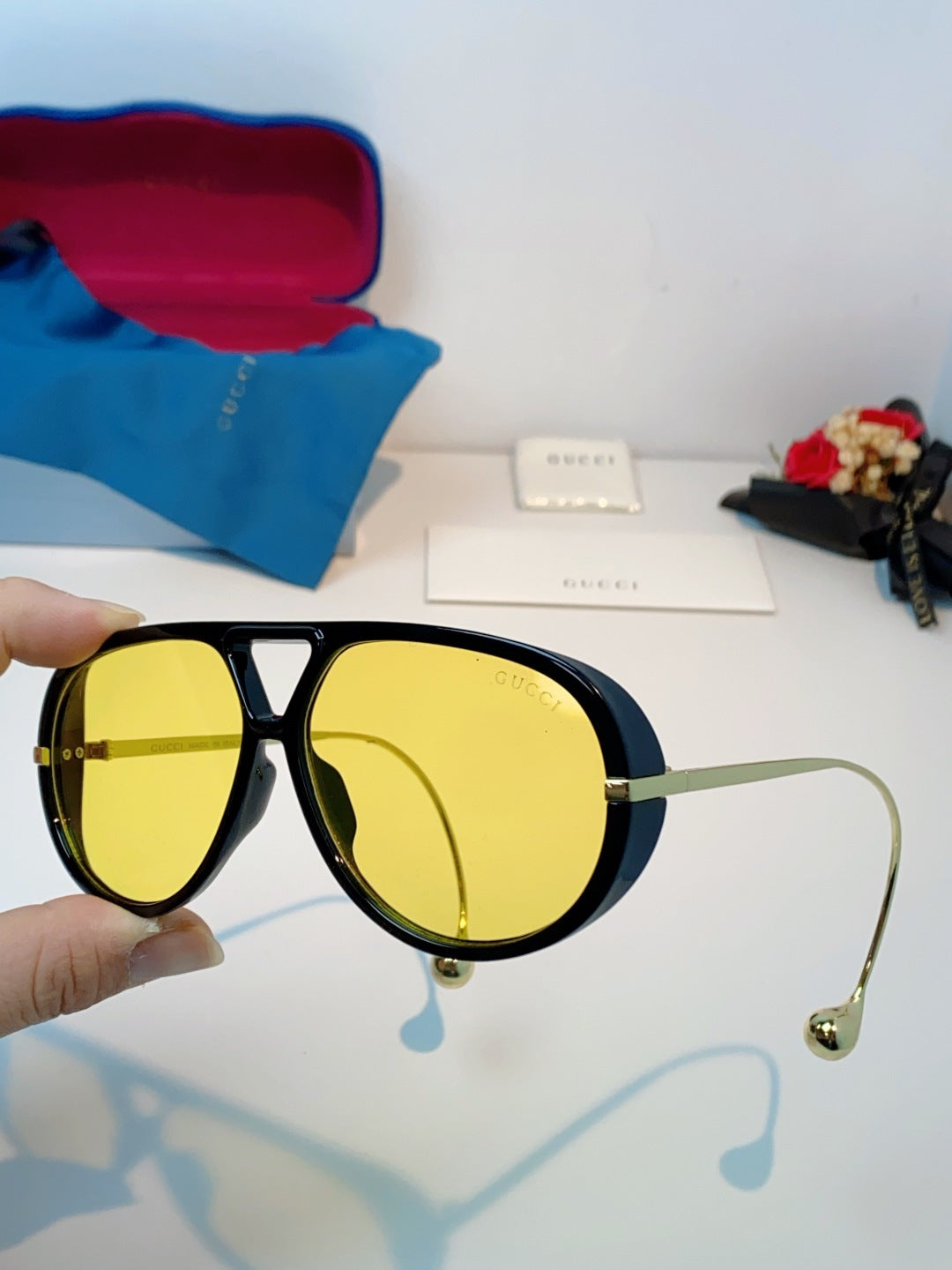 Gucci Aviator Orange Lens Sunglasses for Men & Women - detail image 6