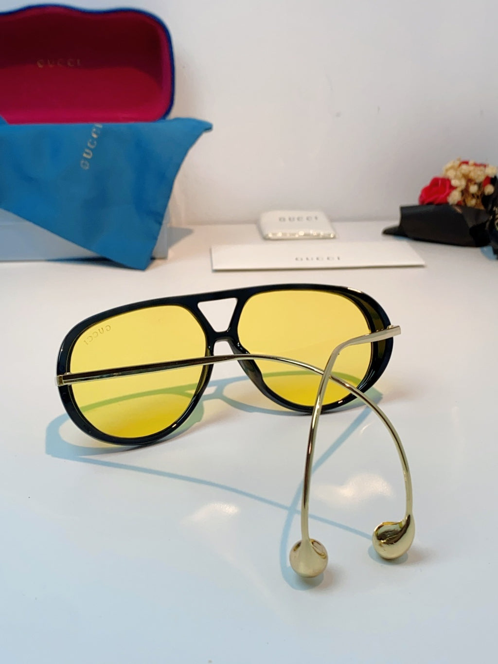 Gucci Aviator Orange Lens Sunglasses for Men & Women - detail image 3
