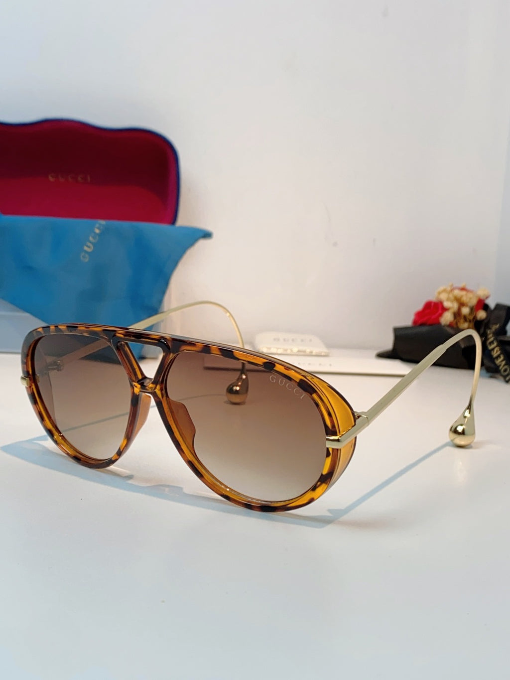 Gucci Aviator Brown Lens Sunglasses for Men & Women