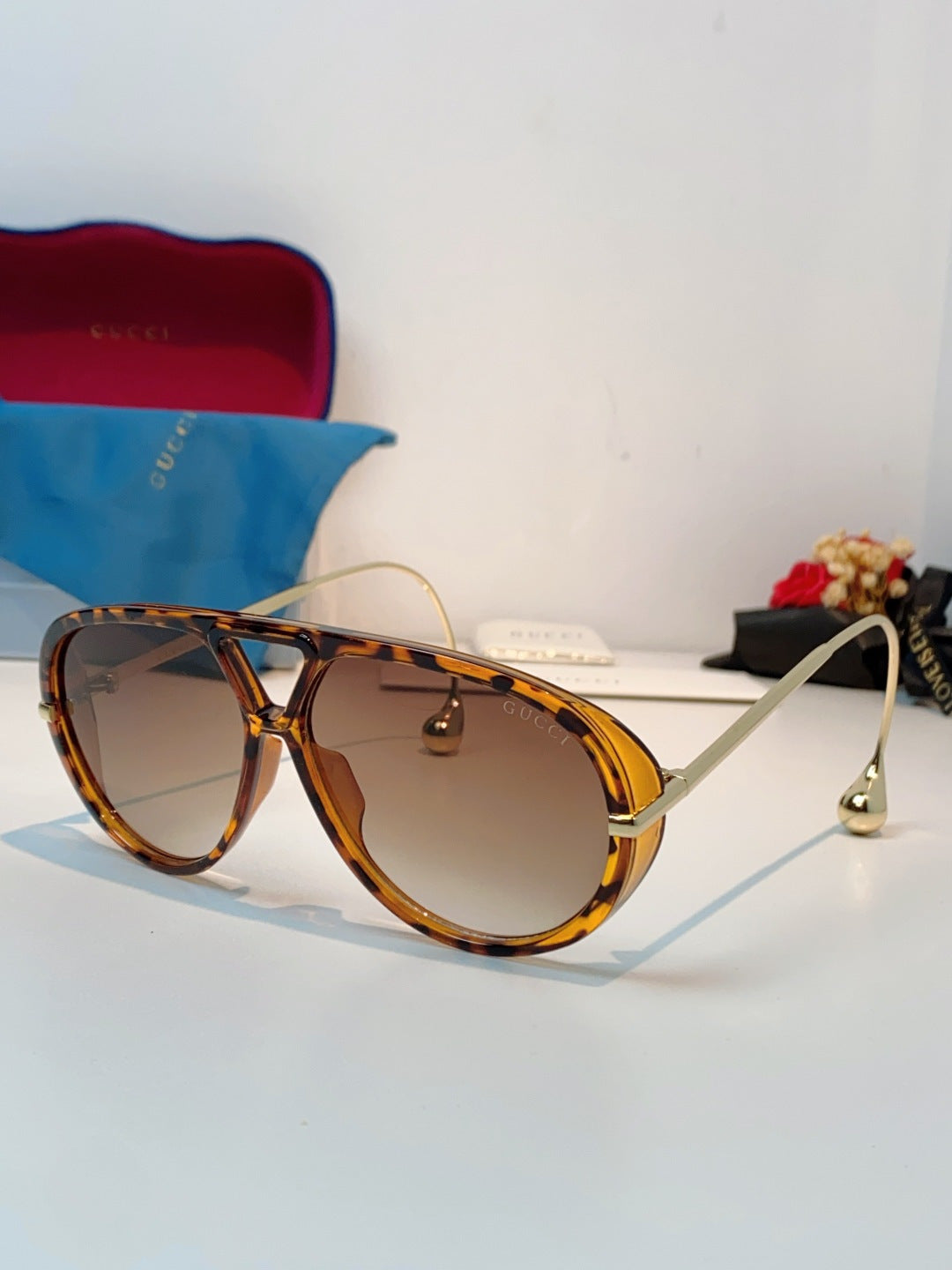 Gucci Aviator Brown Lens Sunglasses for Men & Women
