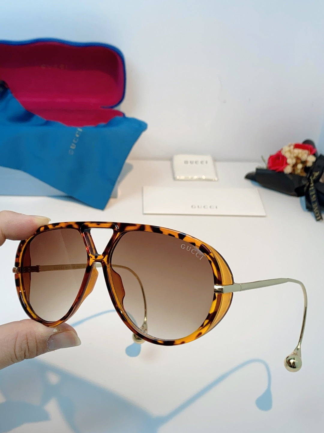 Gucci Aviator Brown Lens Sunglasses for Men & Women - detail image 6