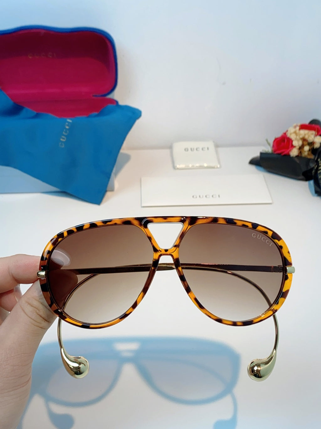 Gucci Aviator Brown Lens Sunglasses for Men & Women - detail image 4