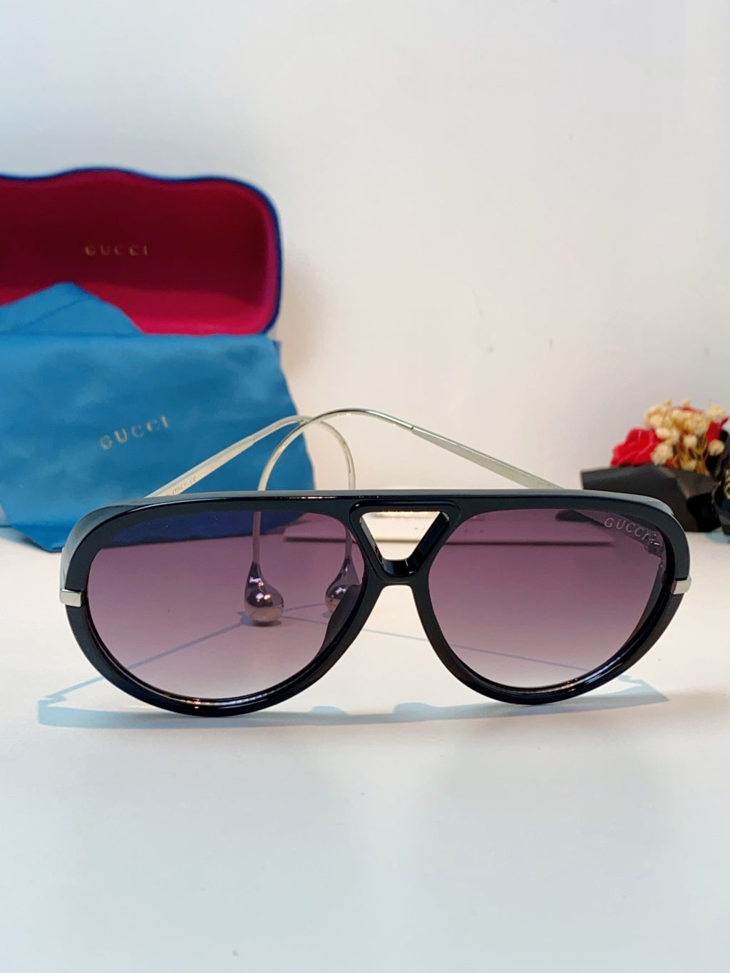Gucci Aviator Blue Lens Sunglasses for Men & Women - 448808 - detail image 2