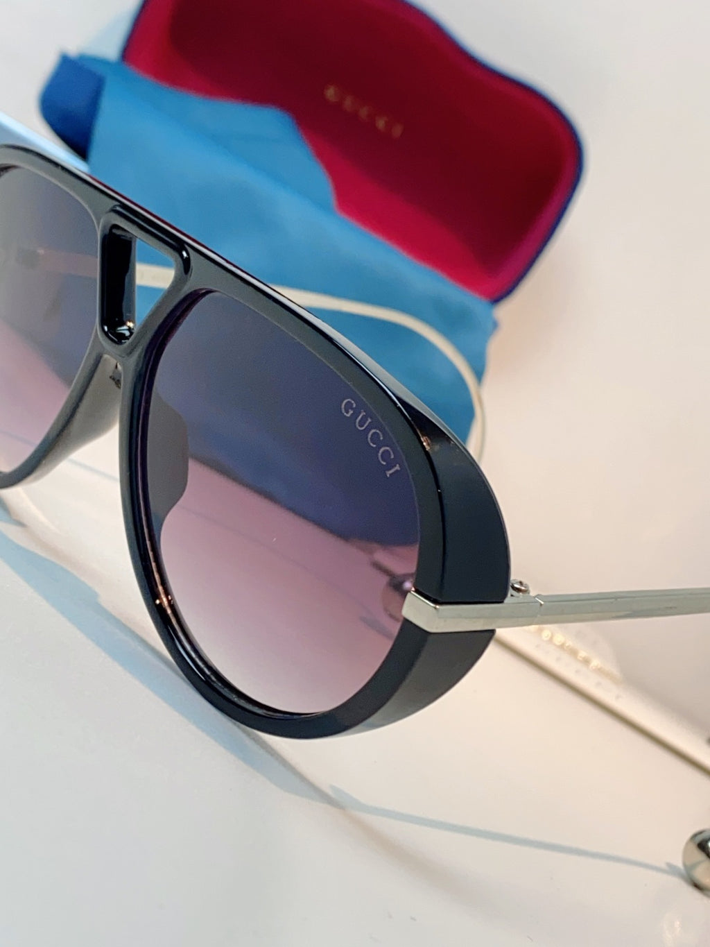 Gucci Aviator Blue Lens Sunglasses for Men & Women - 448808 - detail image 7