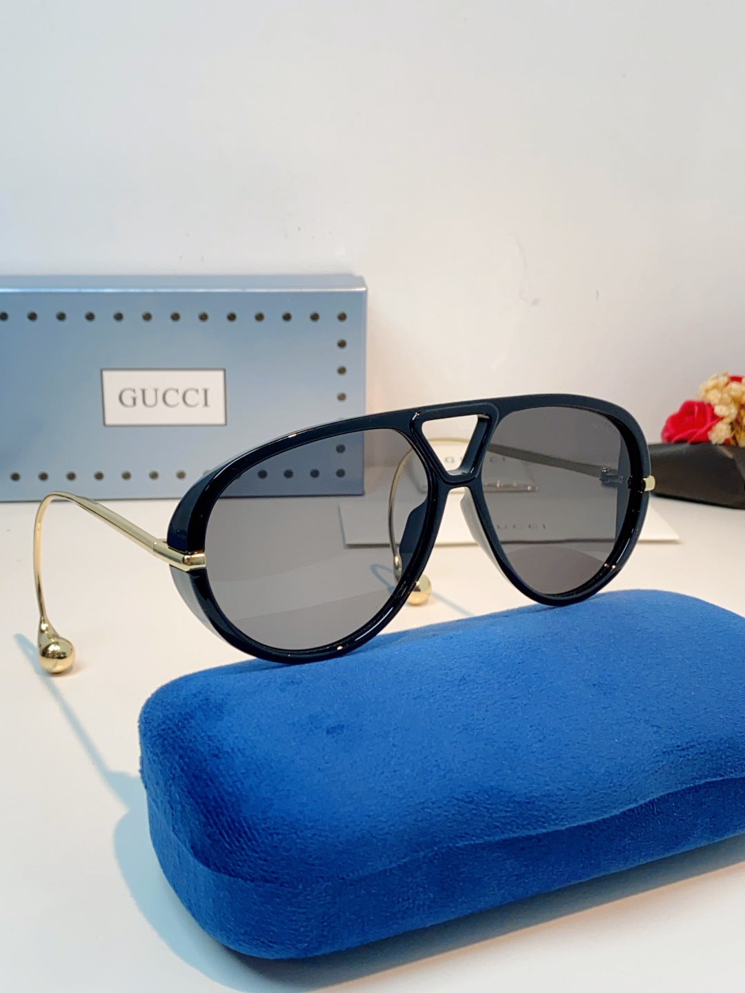 Gucci Aviator Blue Lens Sunglasses for Men & Women - detail image 10