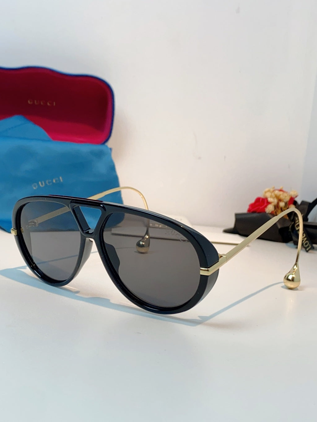 Gucci Aviator Blue Lens Sunglasses for Men & Women