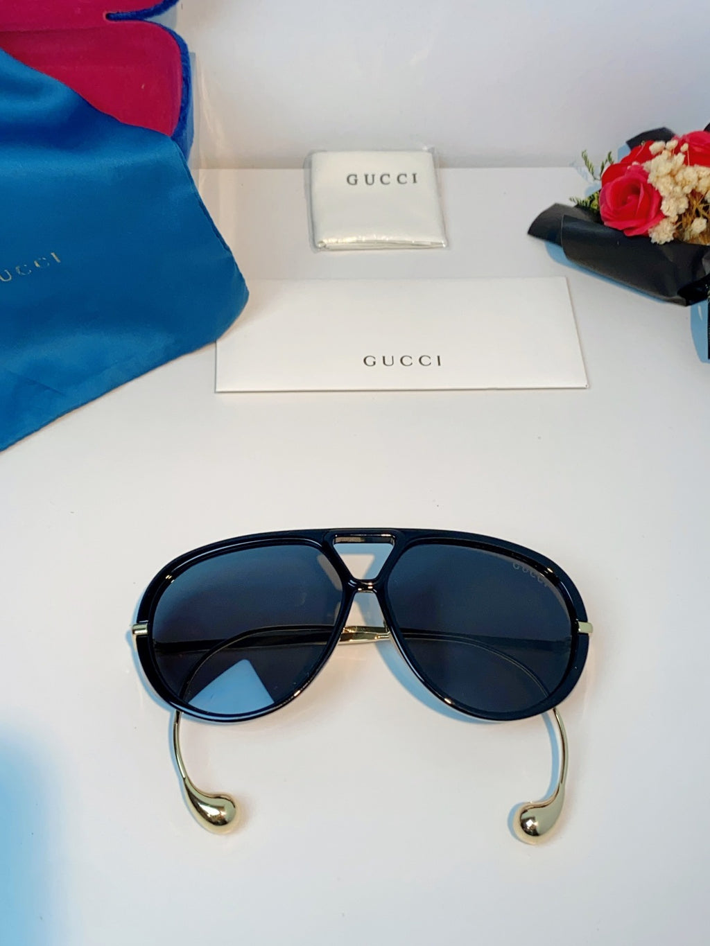 Gucci Aviator Blue Lens Sunglasses for Men & Women - detail image 9
