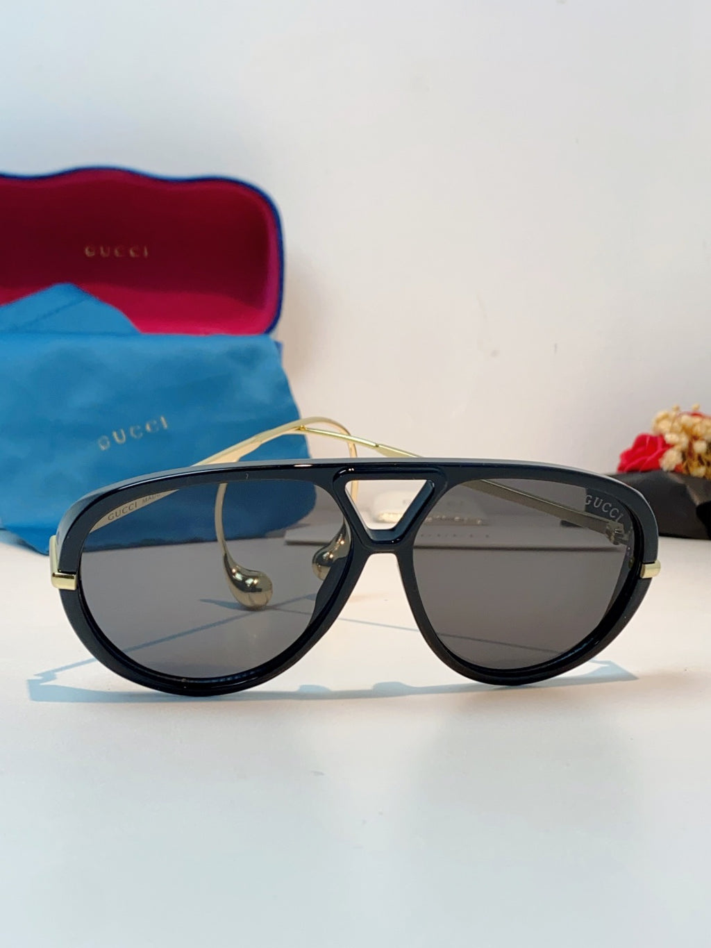 Gucci Aviator Blue Lens Sunglasses for Men & Women - detail image 2