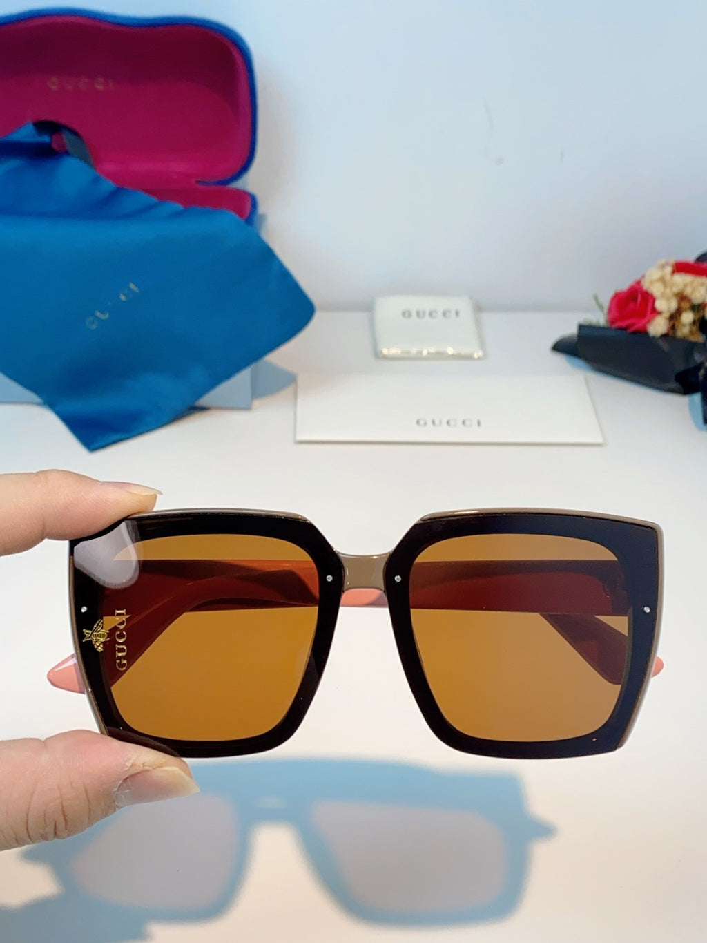 Gucci Polarized Fashion Brown Lens Sunglasses for Men & Women - 448769 - detail image 4