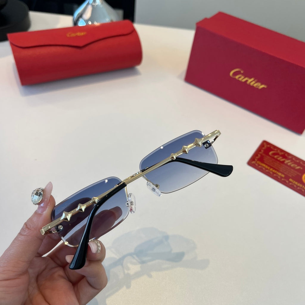 Cartier Lightweight Metal Rimless Silver Lens Sunglasses for Men & Wo - 465810 - detail image 6
