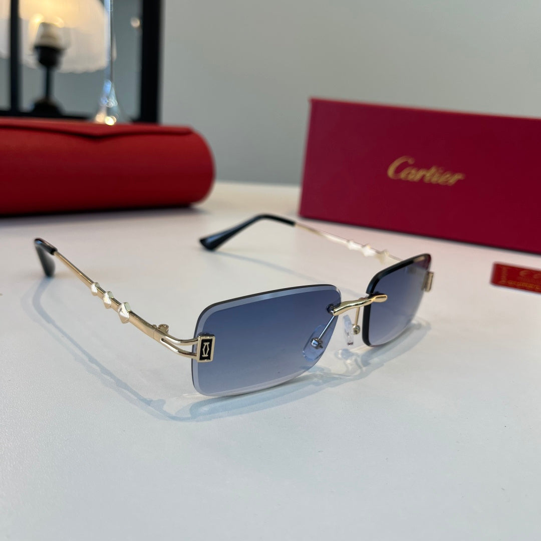 Cartier Lightweight Metal Rimless Silver Lens Sunglasses for Men & Wo - 465810 - detail image 2