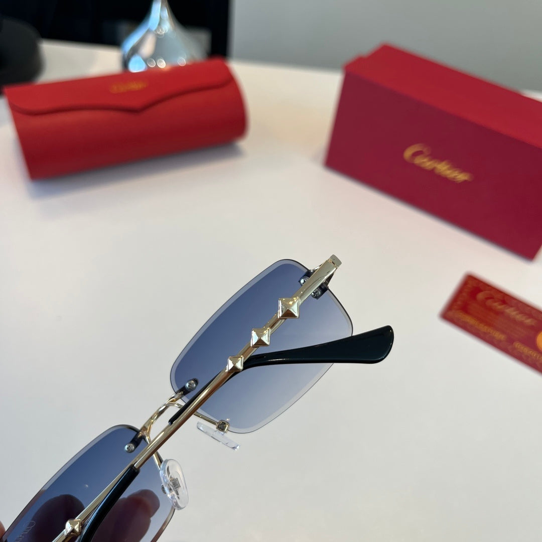 Cartier Lightweight Metal Rimless Silver Lens Sunglasses for Men & Wo - 432385 - detail image 7