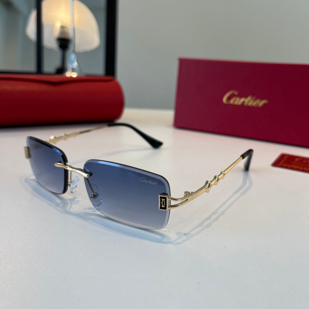 Cartier Lightweight Metal Rimless Silver Lens Sunglasses for Men & Wo - 465810 - detail image 4