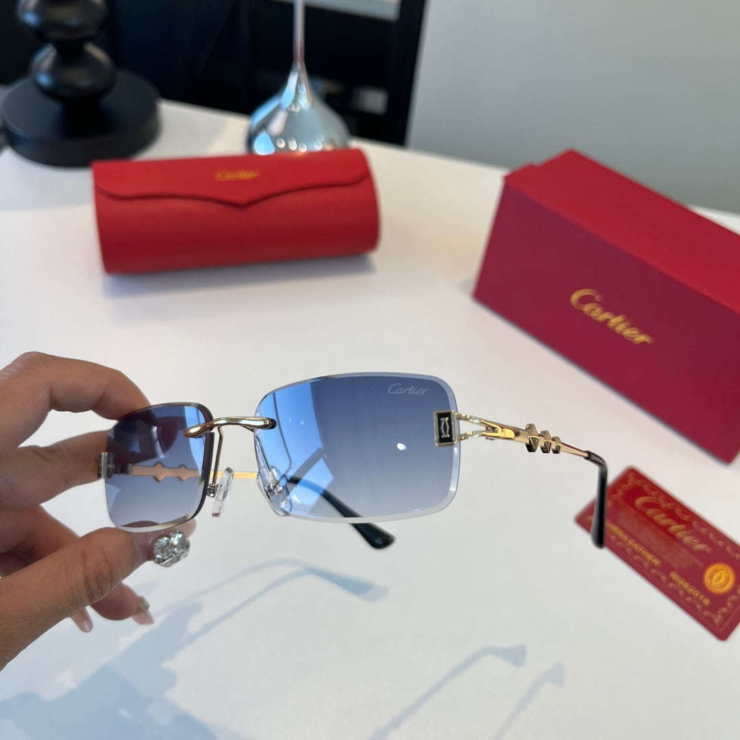 Cartier Lightweight Metal Rimless Silver Lens Sunglasses for Men & Wo - 432385 - detail image 5