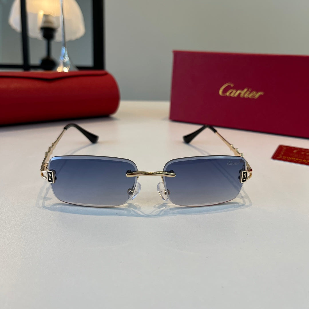 Cartier Lightweight Metal Rimless Silver Lens Sunglasses for Men & Wo - 465810 - detail image 3