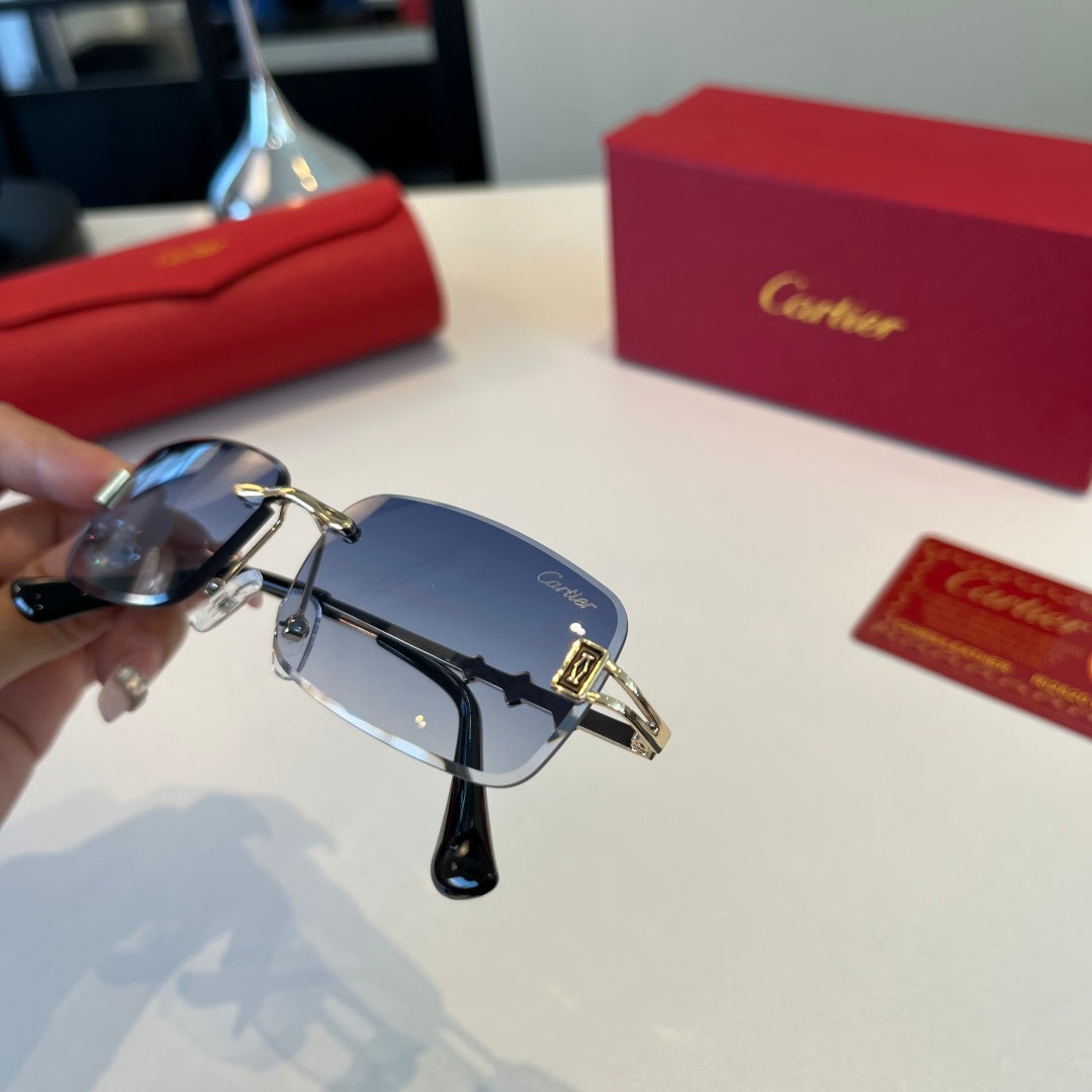 Cartier Lightweight Metal Rimless Silver Lens Sunglasses for Men & Wo - 432385 - detail image 8
