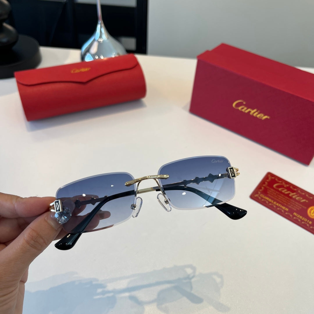 Cartier Lightweight Metal Rimless Silver Lens Sunglasses for Men & Wo - 432385 - detail image 9