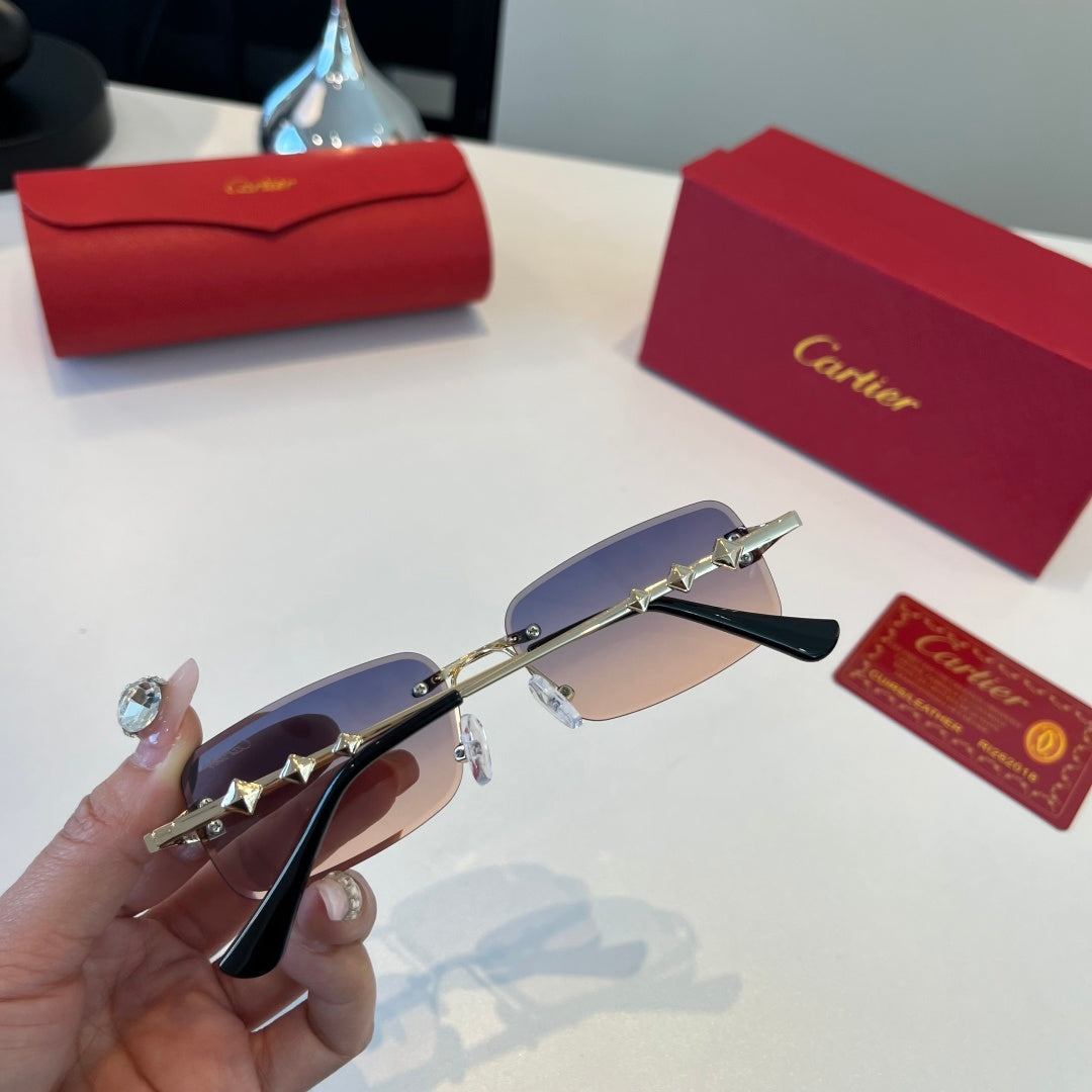 Cartier Lightweight Metal Rimless Silver Lens Sunglasses for Men & Wo - 465811 - detail image 7