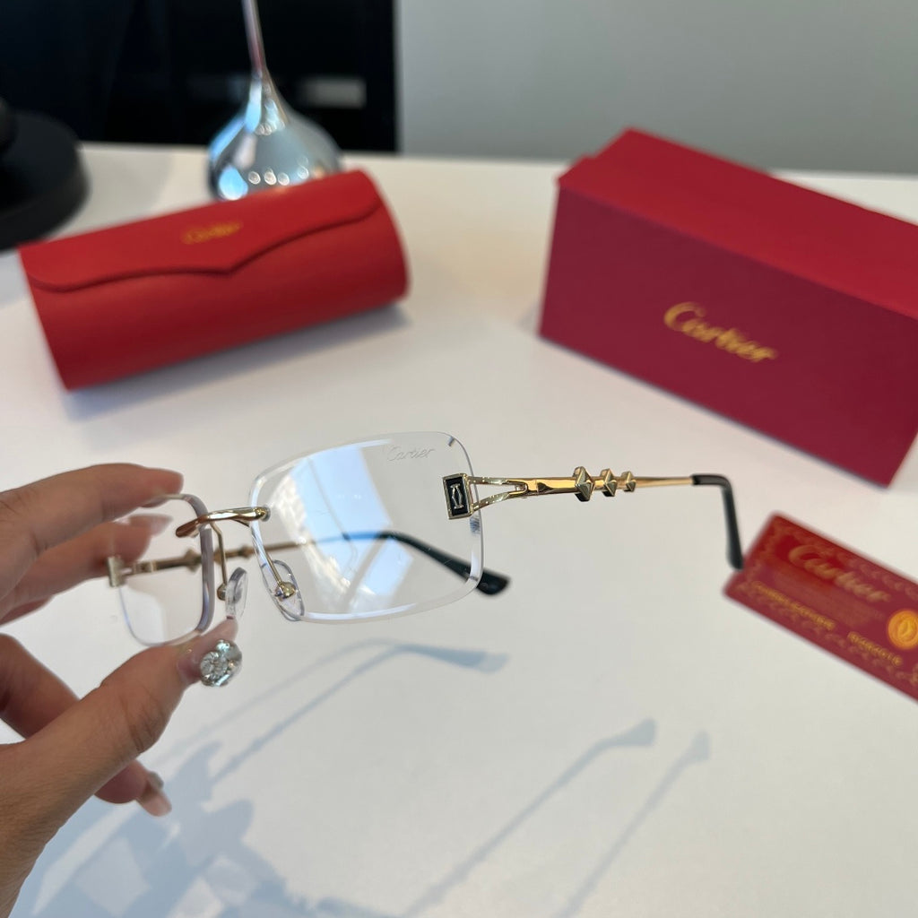 Cartier Lightweight Metal Rimless Silver Lens Sunglasses for Men & Wo - 432387 - detail image 4