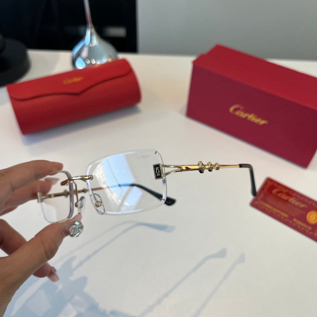 Cartier Lightweight Metal Rimless Silver Lens Sunglasses for Men & Wo - 432387 - detail image 4