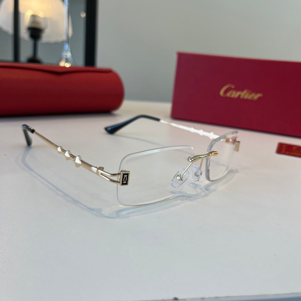 Cartier Lightweight Metal Rimless Silver Lens Sunglasses for Men & Wo - 465812