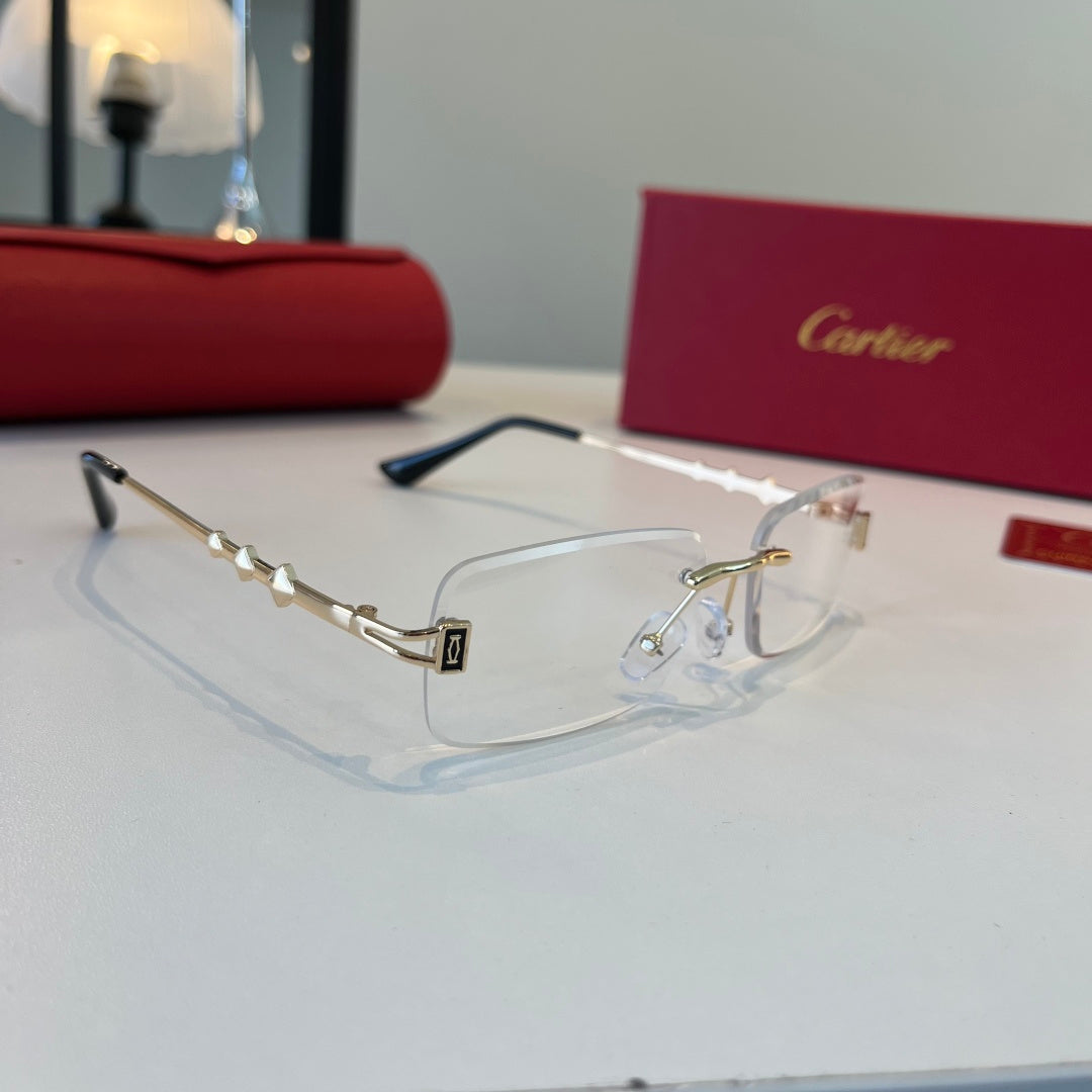 Cartier Lightweight Metal Rimless Silver Lens Sunglasses for Men & Wo - 465812