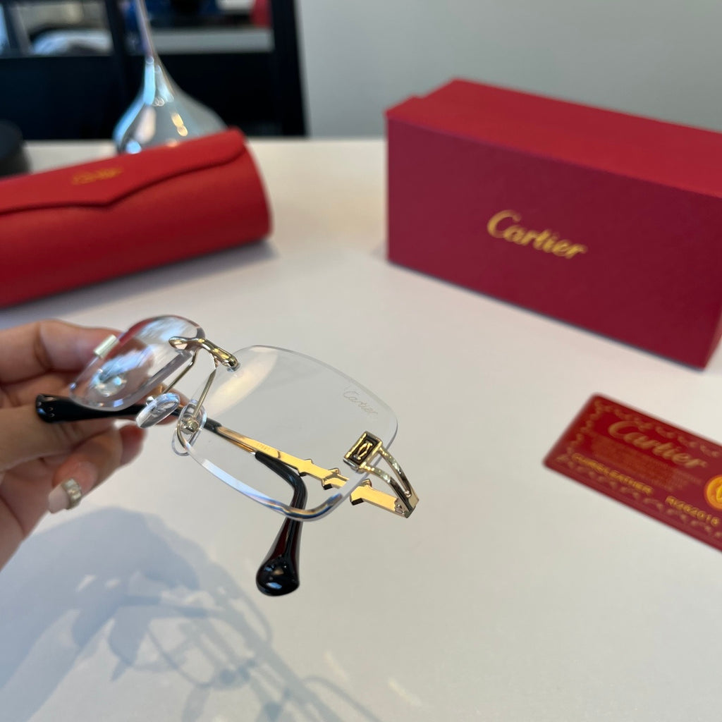 Cartier Lightweight Metal Rimless Silver Lens Sunglasses for Men & Wo - 432387 - detail image 5