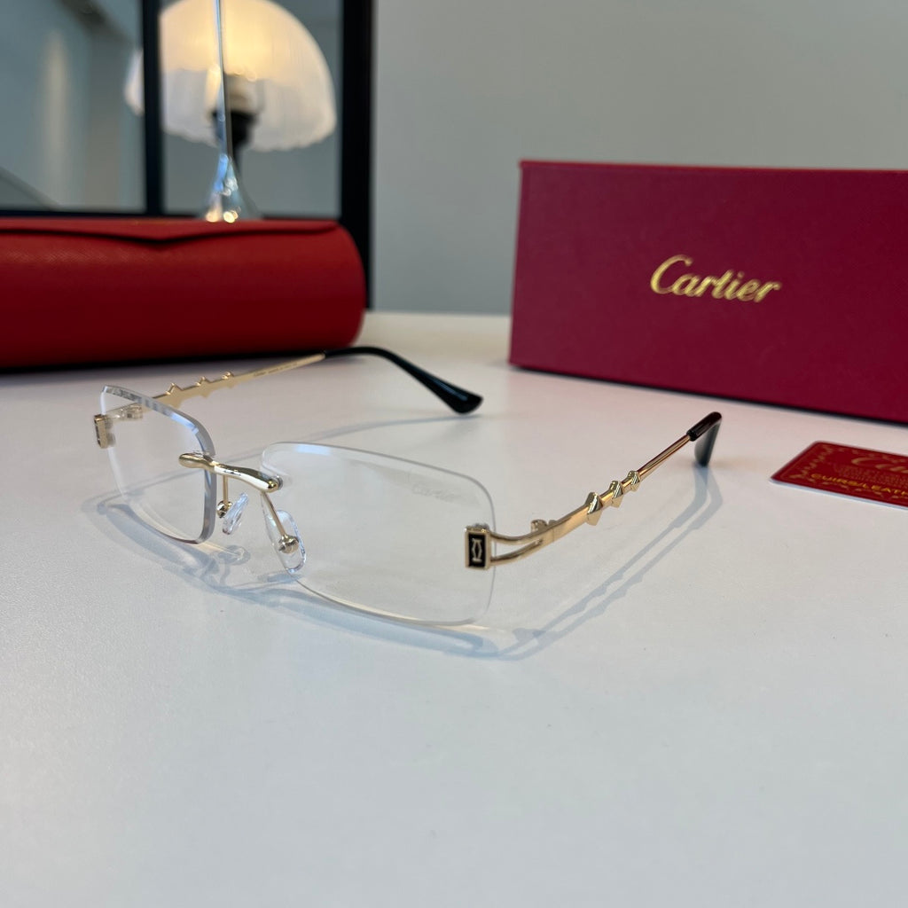 Cartier Lightweight Metal Rimless Silver Lens Sunglasses for Men & Wo - 465812 - detail image 3