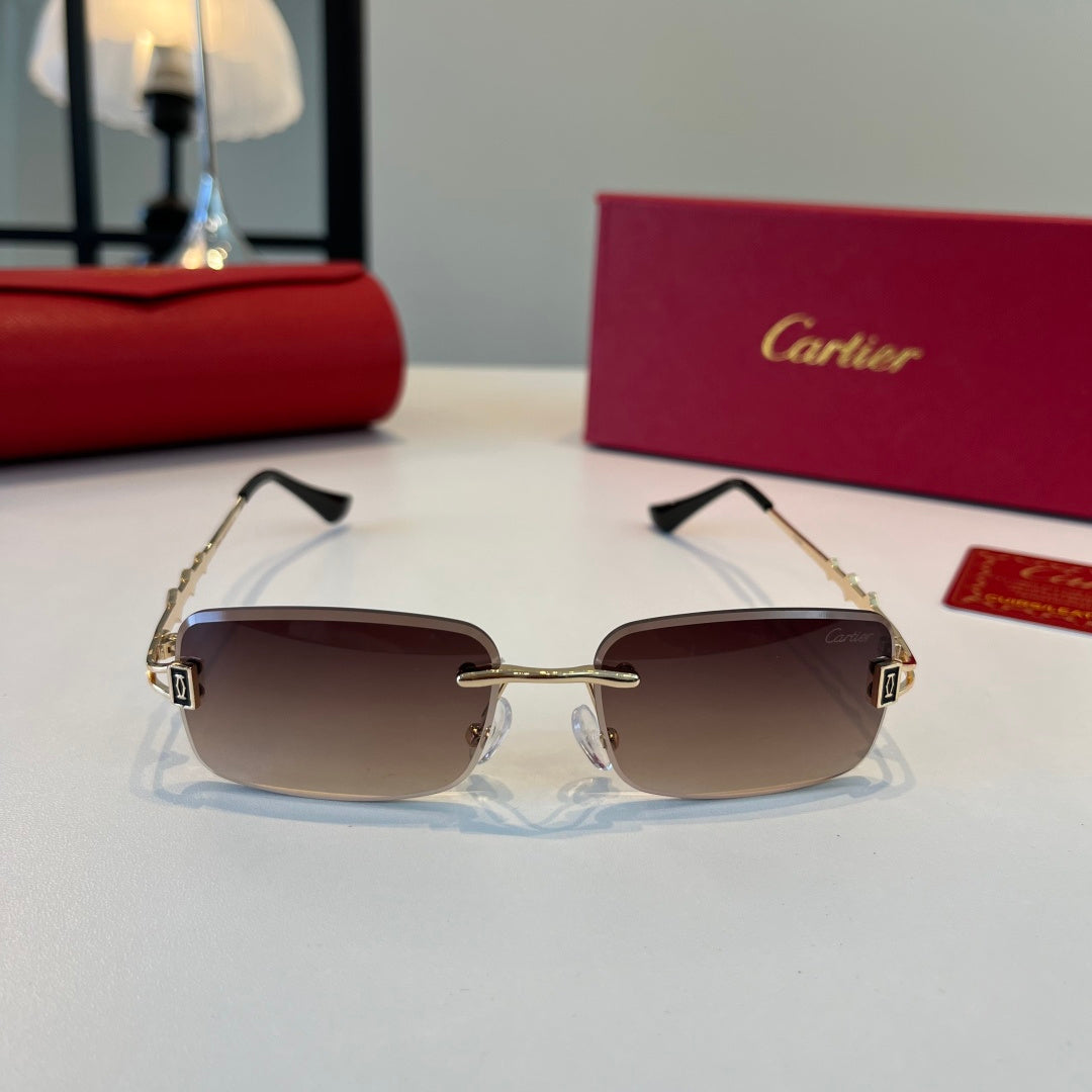 Cartier Lightweight Metal Rimless Silver Lens Sunglasses for Men & Wo - 465813 - detail image 2