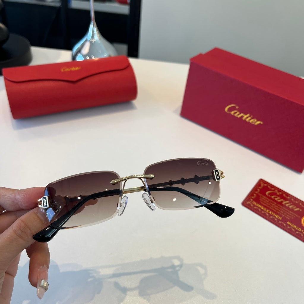 Cartier Lightweight Metal Rimless Silver Lens Sunglasses for Men & Wo - 432388 - detail image 5