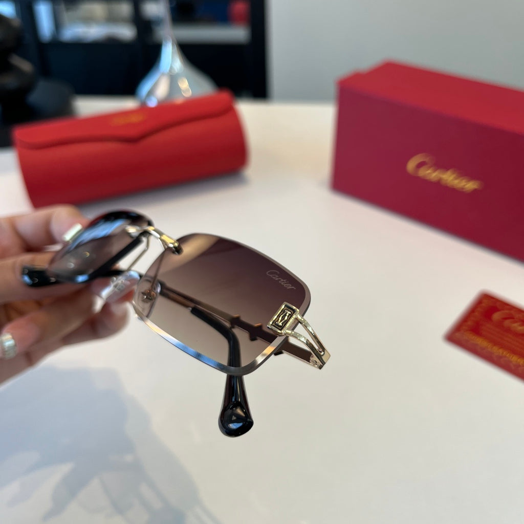 Cartier Lightweight Metal Rimless Silver Lens Sunglasses for Men & Wo - 432388 - detail image 6